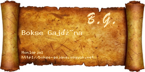 Bokse Gajána névjegykártya